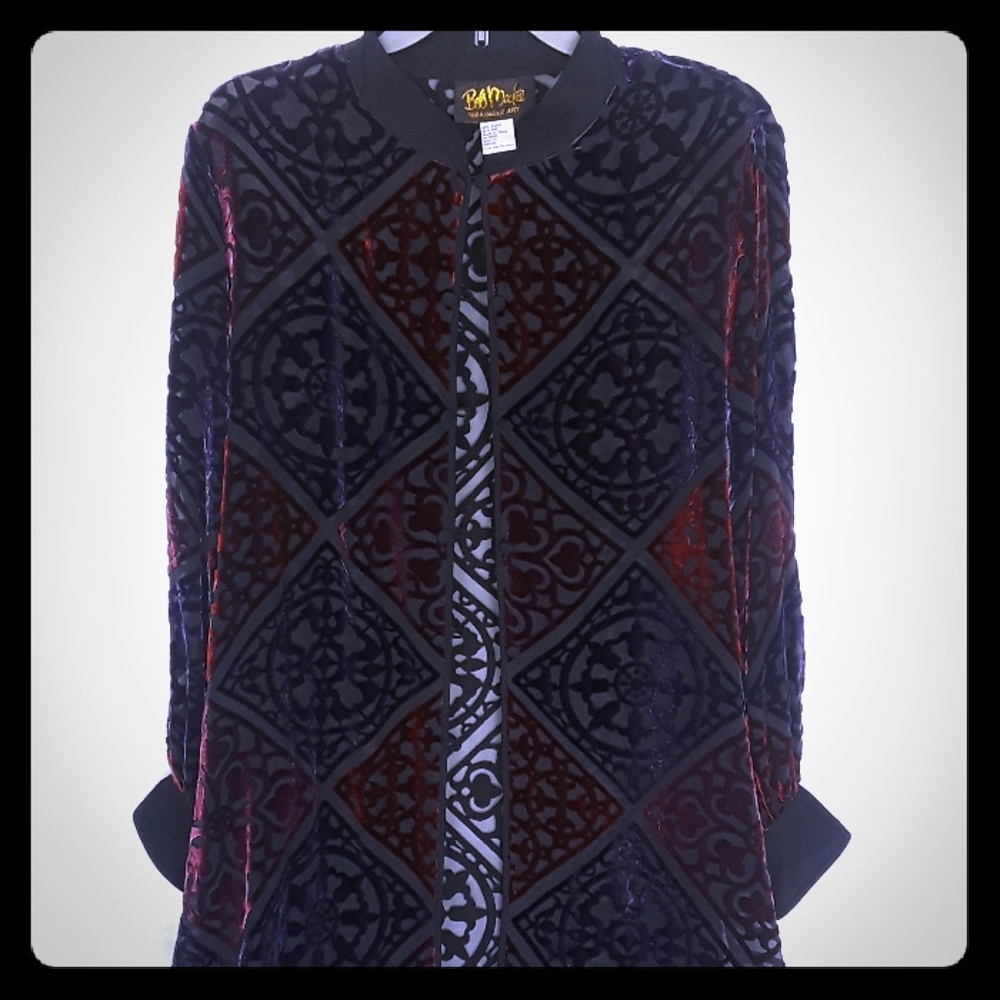 Bob Mackie Wearable Art button down blouse women's